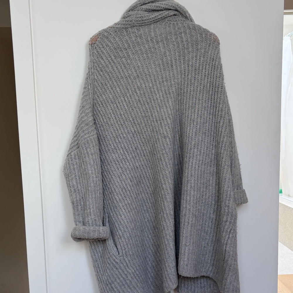 J. Crew Light Gray Ribbed Open-Front Cardigan Coat - Picture 12 of 14